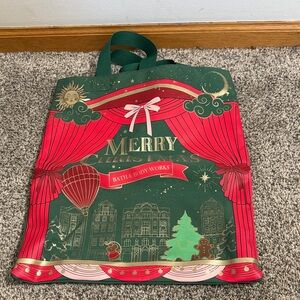 Bath & Body Works Festive Green and Red Holiday Tote
